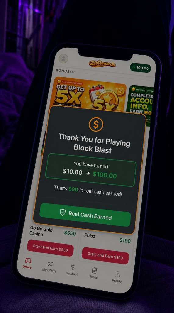 ZipRewards game payout